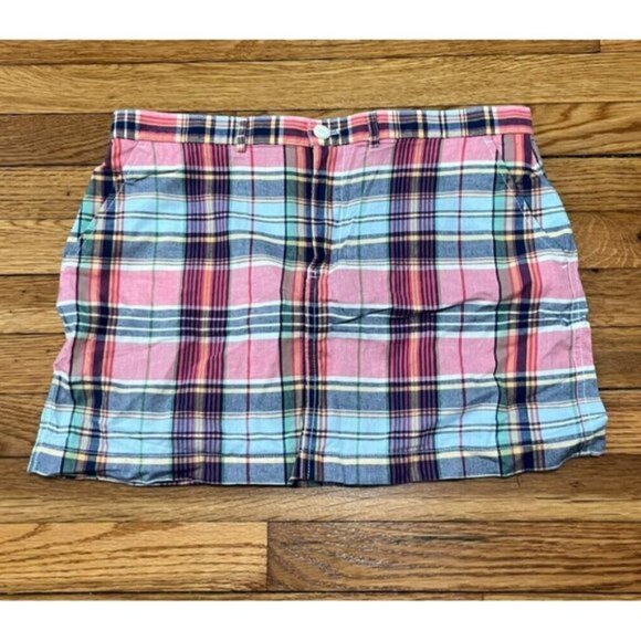 Dresses & Skirts - Vintage Y2K Women's Ralph Lauren Skirt Size 8 Mini Fit Preppy Plaid Patchwork